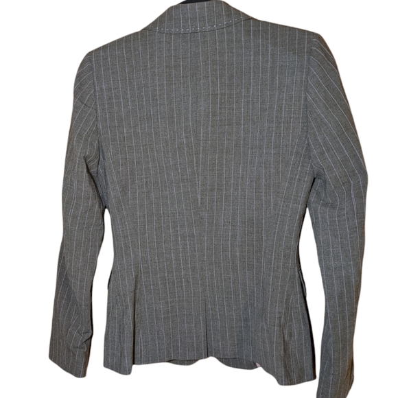 Antonio Melani gray business blazer pinstriped suit jacket - Picture 2 of 10